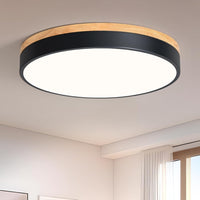 1 x RAW Customer Returns Vikaey LED ceiling lamp, lamp wood black, LED ceiling light 40cm for living room bedroom kitchen hallway 4000K 36W - RRP €59.99