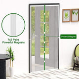 1 x RAW Customer Returns THICKENED fly screen door mosquito net door magnet curtain insect protection for balcony door, cellar door and patio door white, 110x220cm - RRP €25.99