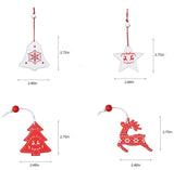 1 x Brand New Wooden Christmas pendants, 24 pieces of Christmas tree decorations, various Christmas tree decorations pendants made of wood, red deer, red Christmas tree, white bells, white five-pointed star - RRP €20.4