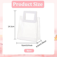 1 x RAW Customer Returns BENECREAT 8PCS PVC Gift Bag with Handle, Transparent Rectangular Gift Bags for Wedding Party Gift Wrapping, Wedding Favor, Pouch, 24.5x15x0.65cm - RRP €14.03