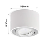 1 x RAW Customer Returns KYOTECH LED surface-mounted spotlight matt white-flat pivoting surface-mounted spotlight 80x50mm downlight for 5W LED module 230V, ceiling spotlight made of aluminum ceiling light surface-mounted, round - RRP €20.16