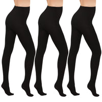 1 x RAW Customer Returns WAJIAFAR 3 pairs of thermal tights lined fleece opaque tights women s high waisted abdominal compression tights winter black-L  - RRP €25.79