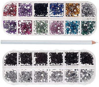 38 x Brand New Nail Art Designs Set with 2 Boxes of 1500 Gemstones Crystals Gems, Stampers Scrapers, Stamping Plates, Dotting Tools, Nails Brushes and Rhinestones Decorations Picker Pencil by VAGA - RRP €572.28