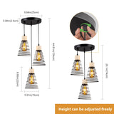 1 x RAW Customer Returns MAXDUYU 3 flames pendant light vintage E27 hanging lamp metal wooden ceiling light hanging lamp retro lampshade industrial for dining room hallway living room restaurant basement, black - RRP €38.3