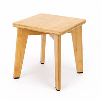 1 x RAW Customer Returns StrongTek 25cm Bamboo Step Stool for Kids and Adults, Eco-Friendly, Sturdy and Versatile Short Footstool for Bathroom, Kitchen, Bedroom, Plant Stand Black  - RRP €25.2