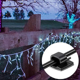 1 x RAW Customer Returns Blulu 100 Pieces Mini Outdoor Cable Clips with Adhesive Tapes Light Clips Decoration Clips Self-Adhesive Hooks Wire Holders for Christmas and Fairy Lights Medium, Black  - RRP €14.66