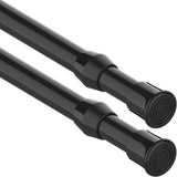 1 x RAW Customer Returns 2 pieces telescopic rod for clamping, tension rod without drilling, extendable curtain rod telescopic curtain rod for closet wardrobe - black, 70-120CM diameter 13mm  - RRP €19.96