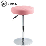 1 x RAW Customer Returns FURWOO Stool Faux Leather Swivel Chair Round Table and Stool Without Backrest Thickened Grid Cushion Home Bar Hair Salon Pink  - RRP €35.99