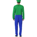 1 x Brand New VISVIC Cosplay Costume Super Brothers Cosplay Costume, with Cap and Mustache, Halloween Carnival Cosplay Costume Set Men Women Boys Girls, Carnival Costumes, Men s Green, M - RRP €31.25