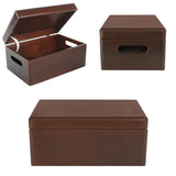 1 x RAW Customer Returns Creative Deco Brown Large Wooden Box 30 x 20 x 14 cm Lid and Handles Storage Box Container Toys Document Box Tools Perfect for Decoupage and Decorating - RRP €26.88