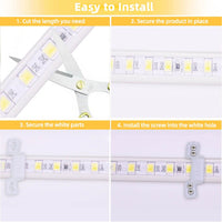 1 x RAW Customer Returns pcning 5M LED Strip 230V direct connection 6000K cold white strip, SMD 5730 120 leds m IP67 waterproof stripes tape cold white, 5  - RRP €40.88