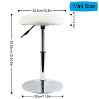 1 x RAW Customer Returns FURWOO Round PU Leather Stool Adjustable Height Swivel Home Office Desk Cake Stool Swivel Desk Shop Home Decor Small White  - RRP €35.99