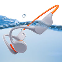 1 x RAW Customer Returns fesoklaf Bone Conduction Headphones, IPX8 Waterproof Swimming Headphones with 32G Memory, Bluetooth 5.3 Open Ear Sports Headphones with Microphone Wireless for Running Swimming Cycling Workout Orange  - RRP €39.99