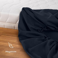 1 x RAW Customer Returns Blumtal fitted sheet 140x200 cm set of 2 - bed sheet 140x200 made of microfibre - Oekotex certified fitted sheet 140x200 cm 140x200 fitted sheet - sheet 140x200 cm - Dark Ocean Blue - Blue - RRP €20.4