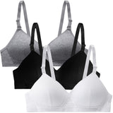 1 x RAW Customer Returns Bras for Teenage Girls in Breathable Cotton Seamless Sports Underwear Top for Girls 12-18 Years Women and Children AB Cup - Pack of 3 - RRP €18.99