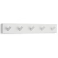 2 x RAW Customer Returns LARHN coat hook white - coat rack white with 5 hooks - 43 cm - coat hook wall - wall coat rack for hallways, cloakrooms, bedrooms and bathrooms - RRP €31.8