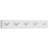 2 x RAW Customer Returns LARHN coat hook white - coat rack white with 5 hooks - 43 cm - coat hook wall - wall coat rack for hallways, cloakrooms, bedrooms and bathrooms - RRP €31.8