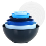 1 x RAW Customer Returns BoxedHome Mixing Bowl Set with Lid, Mixing Bowls, 12 Pack Mixing Bowl Set, Plastic Salad Bowl Non-Slip Stackable Serving Bowls for Kitchen 6 Bowls and 6 Lids, Blue  - RRP €30.24