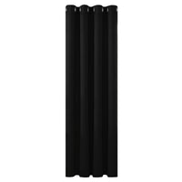 1 x RAW Customer Returns Deconovo Curtains for Living Room, Bedroom, Office, Hotel, Blackout with Thermal Insulation, with Eyelets, 132x214 cm W x H , Black, 1 Piece - RRP €24.95