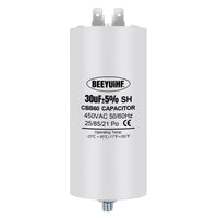 1 x RAW Customer Returns BEEYUIHF CBB60 30uf Starting Capacitor, 30 F, 50 x 108 mm, 50 60 Hz, 450 VAC with M8 Screw, for Electric Motor Dryer Washing Machine - RRP €26.4