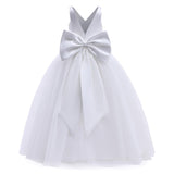 1 x RAW Customer Returns NNJXD Flower Girl Wedding Pageant Dress Backless Formal Long Dress 784 White Size 140 8-9 Years - RRP €39.98