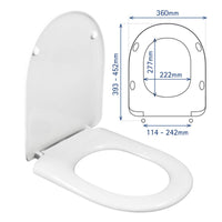 1 x RAW Customer Returns ESTOLI TOILET SEAT DU FORM ROUND FRONT COMPATIBLE TOILET SEAT ADJUSTABLE REMOVABLE HINGE EASY-CLEAN INDESTRUCTIBLE WHITE 43 x 36 x 5 cm - RRP €43.72