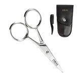 1 x RAW Customer Returns Professional eyebrow scissors set with comb travel case Beard scissors eyebrow scissors for men and women Extra sharp blade For ear, nose beard hair - with straight blade rustproof - RRP €19.95