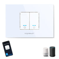 1 x RAW Customer Returns Aigostar Alexa WiFi Switch, Smart Switch, Voice Control Smart Switch, Two Gang One Way Switch, MAX.2300W LED 690W, White 1 Unit. - RRP €22.61