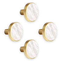 2 x RAW Customer Returns Pack of 4 dresser knobs brass cabinet knobs decorative drawer knobs furniture knobs coat hooks modern knobs door handles furniture handle for cabinet drawer kitchen, 27 mm - RRP €24.2