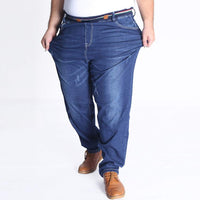 1 x RAW Customer Returns HZQIFEI Men s Jeans Plus Size Stretch High Waist Stretch Denim Jeans Leisure Blue XXXXXXL - RRP €39.31