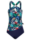 1 x RAW Customer Returns GRACE KARIN Women s Tankini Swimsuit Sexy Halter Two Piece Swimwear Print Swimsuit Beachwear - RRP €18.65