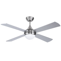 1 x RAW Customer Returns Ovlaim 122cm Modern Ceiling Fan with LED Lighting 3 Colors and Remote Control 6 Speed , Energy Saving DC Motor Super Quiet, Suitable for Summer Winter Ventilation Effect - Silver - RRP €151.14