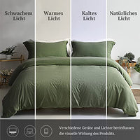 3 x Brand New MILDLY bed linen 135x200 olive green 4 pieces, 100 microfiber plain bed linen set with 2 pillowcases 80x80 cm, OekoTex certified suitable for allergy sufferers, bed linen with zipper - RRP €91.68