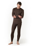 1 x RAW Customer Returns LAPASA Men s Inner Fleece Thermal Underwear Set, Thermal Undershirt Thermal Pants Functional Underwear M24, Dark Brown Extra Warm , M - RRP €35.28