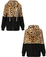 1 x RAW Customer Returns ABINGOO Coat Women Casual Hooded Sweatshirt Jacket Leopard Winter Zipper Jackets and Coats Warm Fleece Hoodies Outwear,Black,2XL - RRP €30.12