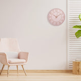 1 x RAW Customer Returns HZDHCLH 25cm Modern Quartz Silent Wall Clock Arabic Numerals Creeping Second without Ticking for Decoration Living Room, Kitchen, Office, Bedroom Pink  - RRP €20.16