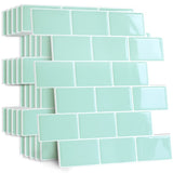 1 x RAW Customer Returns Yoillione Upgrade Thicker 3d Tile Stickers for Bathroom Kitchen, Adhesive Tiles Vinyl Tiles Self-Adhesive Tile Film, Green PVC Metro Tiles Self-Adhesive Tile Decor 10 Sheets - RRP €48.99