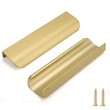 1 x RAW Customer Returns LONTAN Pack of 15 Furniture Handles Gold 128 mm Cabinet Handles Hidden Kitchen Handles Door Handle Concealed Handles for Kitchen Cabinets Curved Aluminum Drawer Handle for Bathroom - RRP €34.1