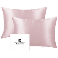 1 x RAW Customer Returns Set of 2 silk pillowcases 40x60, Ravmix silk pillowcases, for hair and skin, with hidden zipper, both sides silk, mulberry silk pillowcases 40x60, 2 pieces, pink - RRP €37.3