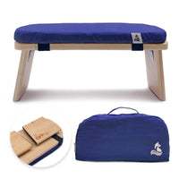 1 x RAW Customer Returns metaFox meditation bench Foldable stool made of bamboo with cushion and carrying bag For your mindfulness and meditation practice Alternative to the meditation cushion Blue, Large  - RRP €60.46