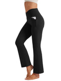 1 x RAW Customer Returns Friptspyg Yoga Pants Women Bootcut Flared Pants Fitness Sports Pants V-Shape High Waist with Pockets Casual Pants Gym Workout Jogging Training Pants, Black XL - RRP €22.99