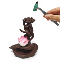 1 x RAW Customer Returns Backflow Incense Holder, Reverse Flow Incense Burner Incense Holder, Lotus Waterfall Incense Holder, Aromatherapy Ornament, Zen Decorations, Home Decor - RRP €25.69