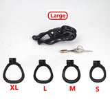 1 x RAW Customer Returns SeLgurFos CB-V3.0 Breathable 3D Penis Cage Chastity Belt Set with 4 Sizes Cock Ring Black Chastity Cage Sex Toy large  - RRP €39.72