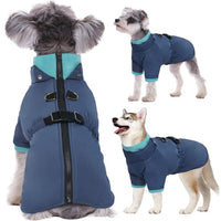 1 x RAW Customer Returns Kuoser Dog Coat Warmth, Winter Dog Jacket Dog Coats with Zip, Dog Coat for Medium Dogs, Windproof Winter Coat Dog Coat Outdoor, Blue M - RRP €33.42