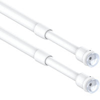 1 x RAW Customer Returns 2 Pieces Glass Curtain Rods Without Drilling, Extendable Curtain Rods, Pressure Rods, Used as Curtain Rod DIY Shelf, Diameter 7.6 10mm, White, 40-60 cm - RRP €11.88