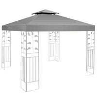 1 x RAW Customer Returns gazebo roof 3x3m waterproof, double roof protective cover, gazebo replacement cover garden gazebo replacement roof, stormproof party tent replacement cover, grey - RRP €45.23