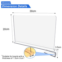 1 x RAW Customer Returns Worown 6 pieces 30 x 20 x 3.5 cm acrylic shelf dividers, transparent shelf dividers, acrylic shelf dividers for bookshelves, cabinets, kitchen cabinets, bathrooms - RRP €26.21