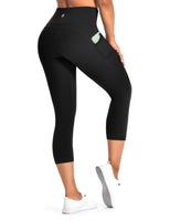 1 x RAW Customer Returns Desol Sport Leggings Women Pocket Capri 3 4 High Waist Elastic Opaque Plus Size Sport Leggings with Side Pockets for Yoga Leisure - RRP €20.16