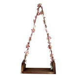 1 x RAW Customer Returns Harilla Newborn Props Wooden Swing Seats Gift Posing Props with Flower Rope Photo Shoot Background Accessory, Baby Photography Accessories for 0-3 Months Boys Girls, Coffee - RRP €28.99