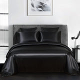 2 x RAW Customer Returns Michorinee Satin Duvet Cover 200 x 200 cm Black with 2 Pillowcases 65 x 65 cm Adult Bedding Double Bed Linen Satin Shiny with Zipper - RRP €40.8